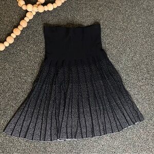 APPARALEL Black & White Ombre Small Polka Dot Knee-Length Midi Sweater Skirt S